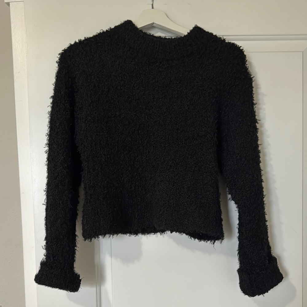 H&M Black Textured Knit Sweater